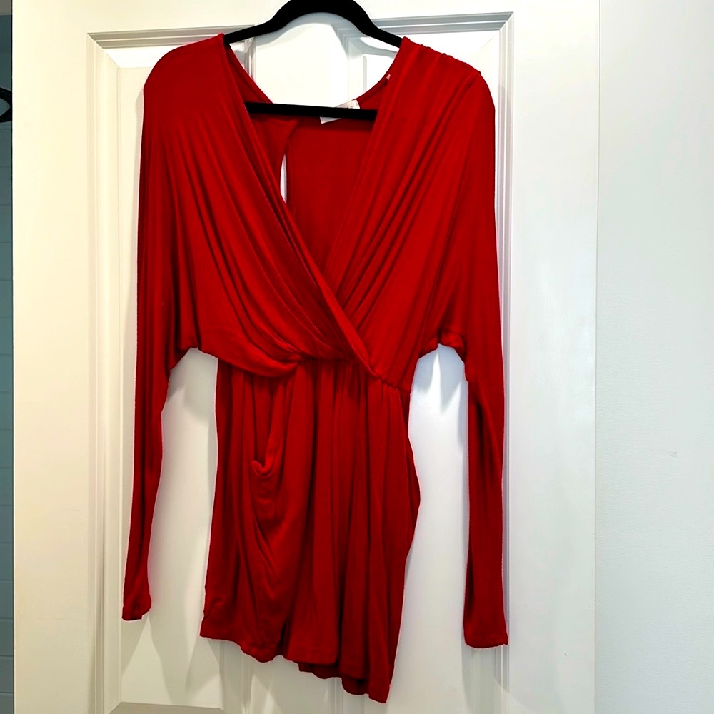 Red Draped Mini Dress